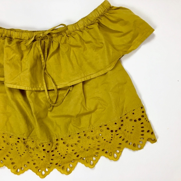 Madewell Off the Shoulder Eyelet Top sz L - Picture 4 of 8